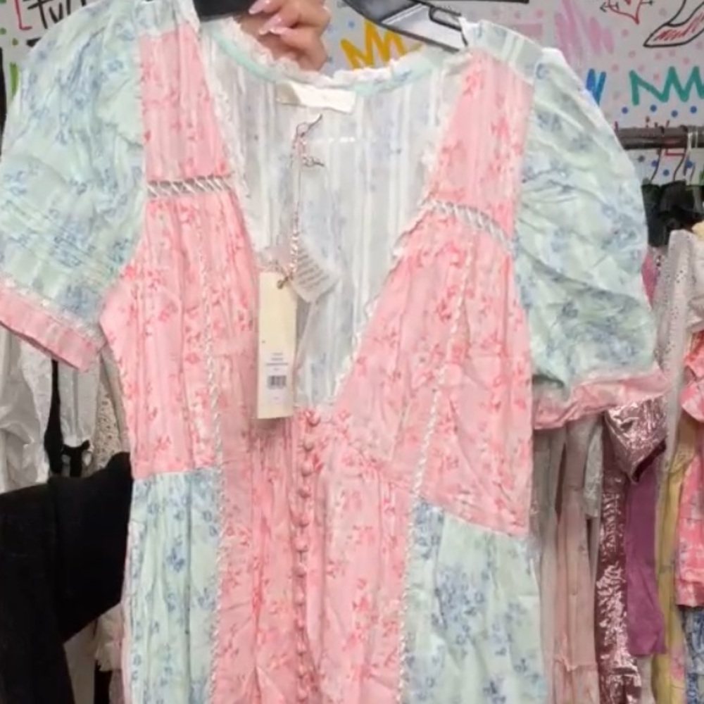 LoveShackFancy Nessie Patchwork Floral Dress in B… - image 7